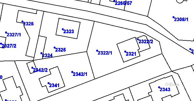 Parcela st. 2322/1 v KÚ Turnov, Katastrální mapa