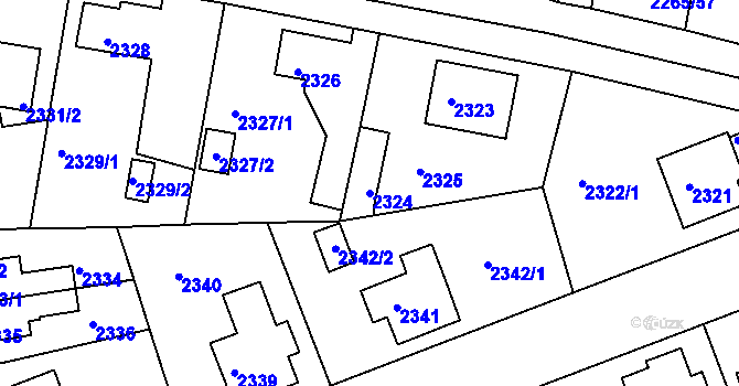 Parcela st. 2324 v KÚ Turnov, Katastrální mapa