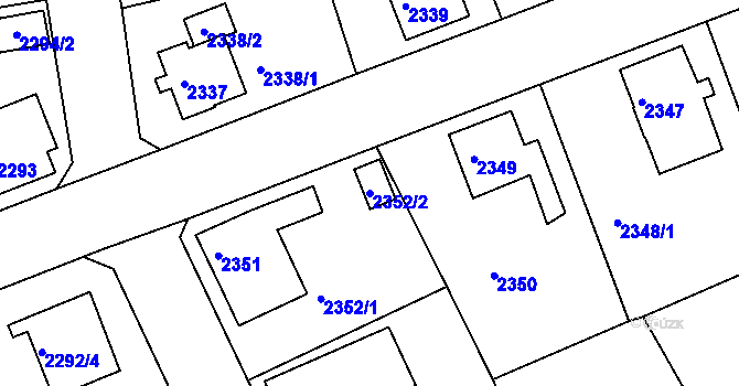 Parcela st. 2352/2 v KÚ Turnov, Katastrální mapa