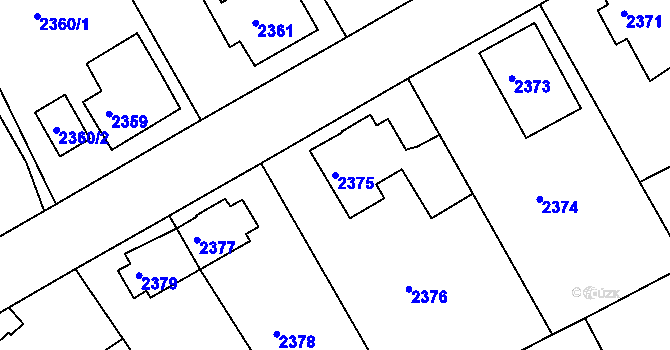 Parcela st. 2375 v KÚ Turnov, Katastrální mapa