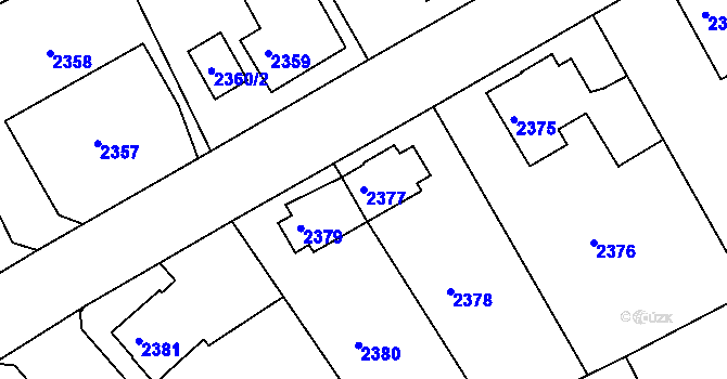 Parcela st. 2377 v KÚ Turnov, Katastrální mapa