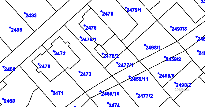 Parcela st. 2476/2 v KÚ Turnov, Katastrální mapa