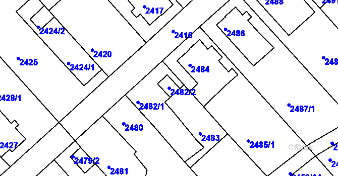 Parcela st. 2482/2 v KÚ Turnov, Katastrální mapa
