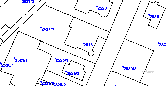 Parcela st. 2526 v KÚ Turnov, Katastrální mapa