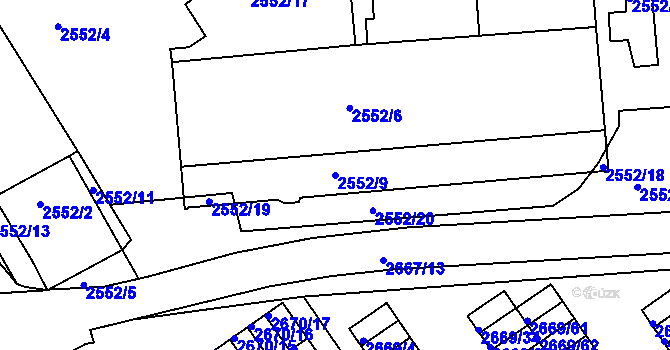Parcela st. 2552/9 v KÚ Turnov, Katastrální mapa