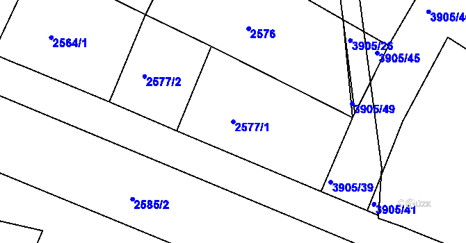 Parcela st. 2577/1 v KÚ Turnov, Katastrální mapa