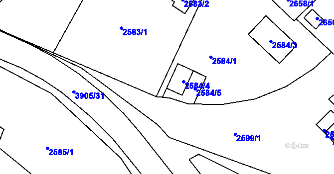 Parcela st. 2584/2 v KÚ Turnov, Katastrální mapa