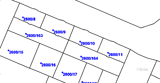 Parcela st. 2600/10 v KÚ Turnov, Katastrální mapa