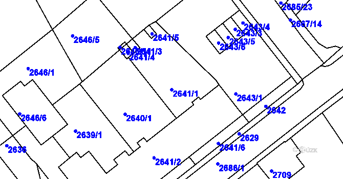 Parcela st. 2641/1 v KÚ Turnov, Katastrální mapa