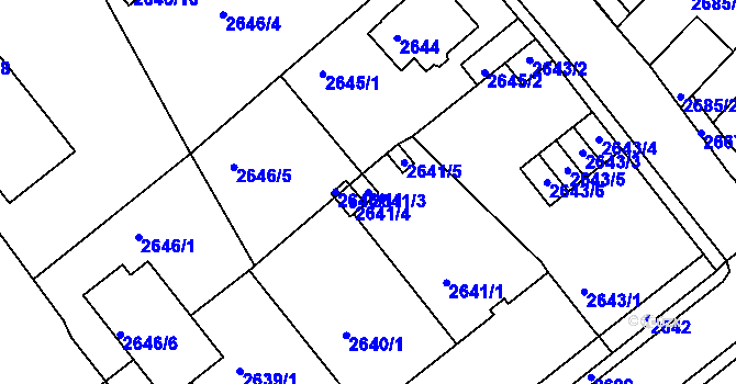 Parcela st. 2641/3 v KÚ Turnov, Katastrální mapa