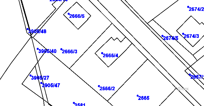 Parcela st. 2666/4 v KÚ Turnov, Katastrální mapa
