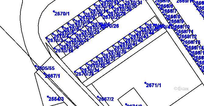Parcela st. 2670/38 v KÚ Turnov, Katastrální mapa
