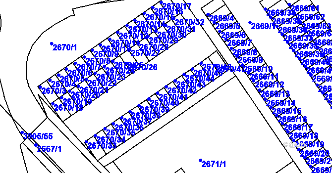 Parcela st. 2670/42 v KÚ Turnov, Katastrální mapa