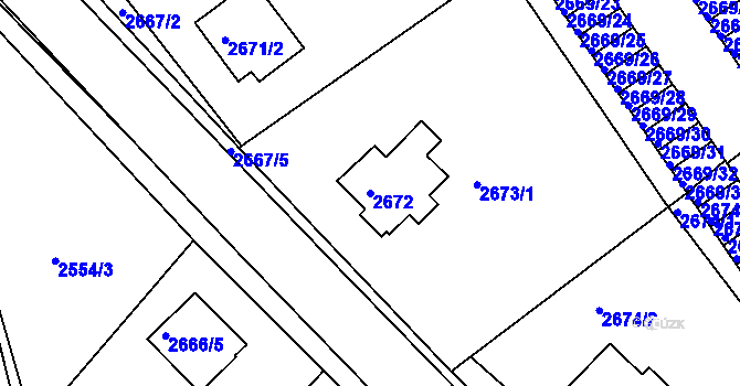 Parcela st. 2672 v KÚ Turnov, Katastrální mapa