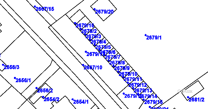 Parcela st. 2679/7 v KÚ Turnov, Katastrální mapa