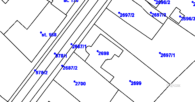 Parcela st. 2698 v KÚ Turnov, Katastrální mapa