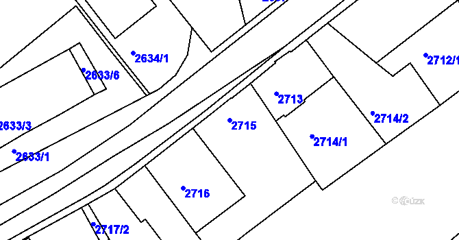 Parcela st. 2715 v KÚ Turnov, Katastrální mapa