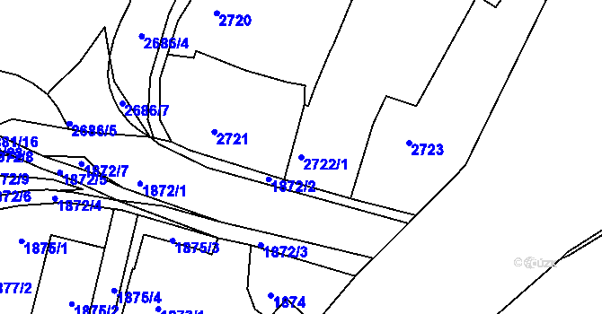 Parcela st. 2722/1 v KÚ Turnov, Katastrální mapa
