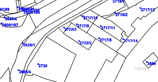 Parcela st. 2722/2 v KÚ Turnov, Katastrální mapa