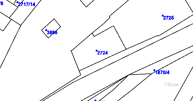 Parcela st. 2724 v KÚ Turnov, Katastrální mapa