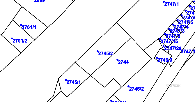 Parcela st. 2745/2 v KÚ Turnov, Katastrální mapa