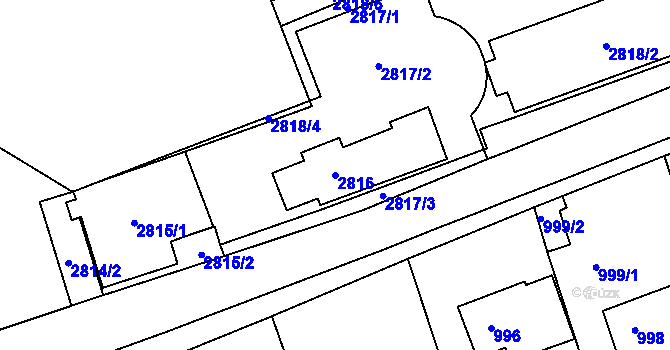 Parcela st. 2816 v KÚ Turnov, Katastrální mapa