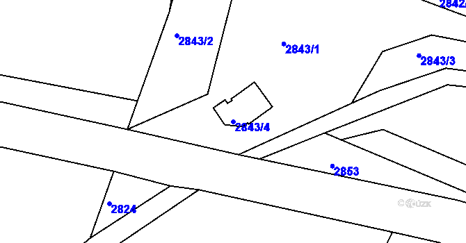 Parcela st. 2843/4 v KÚ Turnov, Katastrální mapa