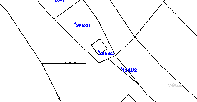 Parcela st. 2858/2 v KÚ Turnov, Katastrální mapa