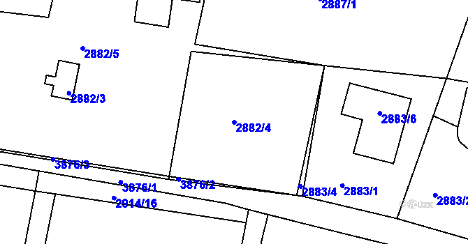 Parcela st. 2882/4 v KÚ Turnov, Katastrální mapa