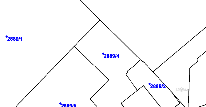 Parcela st. 2889/4 v KÚ Turnov, Katastrální mapa