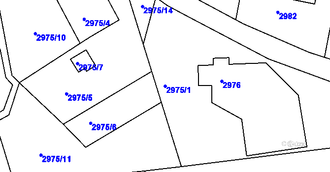 Parcela st. 2975/1 v KÚ Turnov, Katastrální mapa