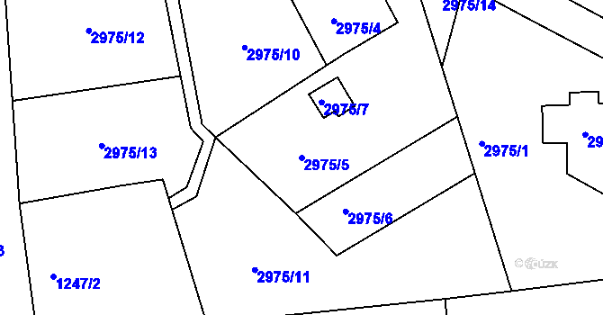 Parcela st. 2975/5 v KÚ Turnov, Katastrální mapa