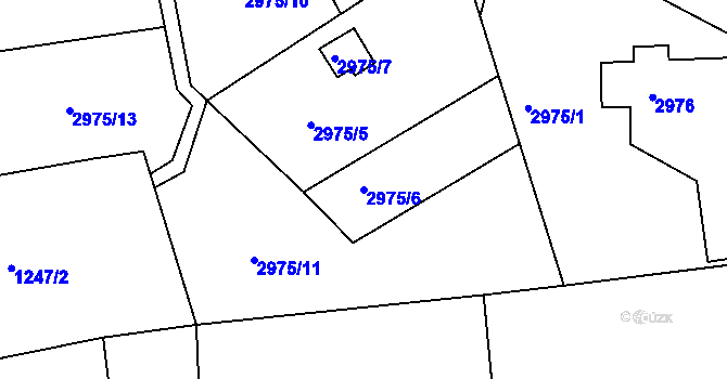 Parcela st. 2975/6 v KÚ Turnov, Katastrální mapa