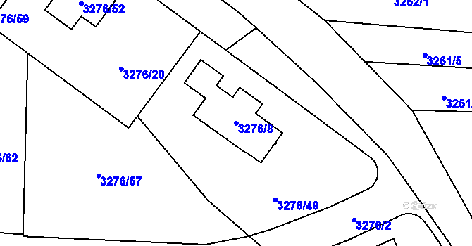 Parcela st. 3276/8 v KÚ Turnov, Katastrální mapa