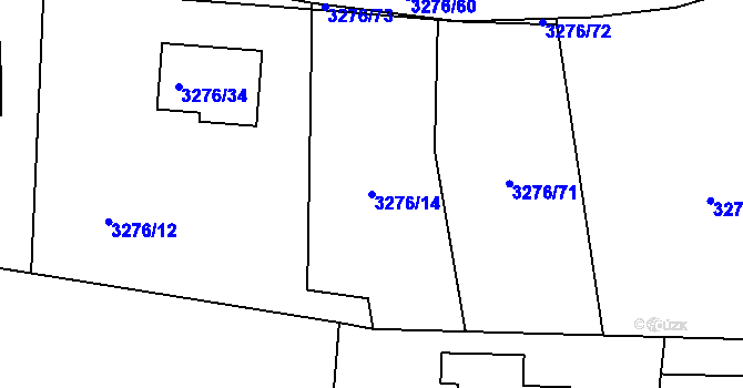 Parcela st. 3276/14 v KÚ Turnov, Katastrální mapa