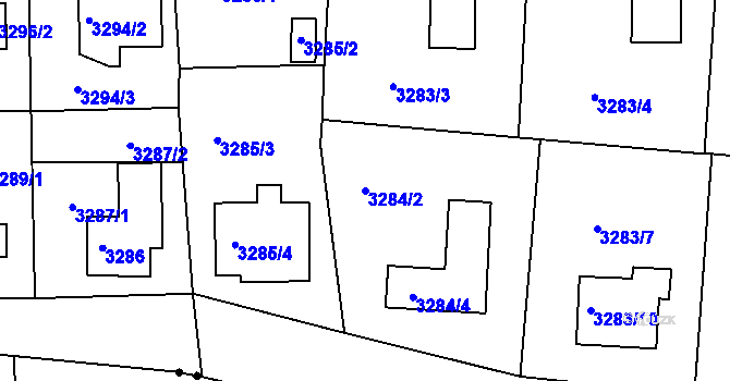 Parcela st. 3284/2 v KÚ Turnov, Katastrální mapa