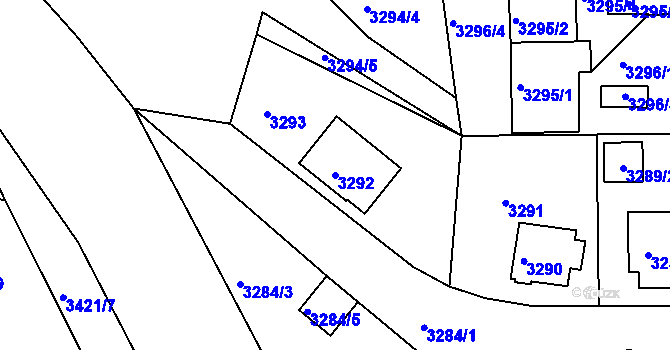 Parcela st. 3292 v KÚ Turnov, Katastrální mapa