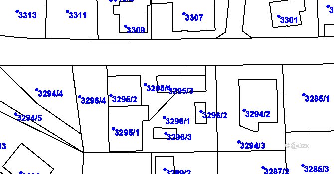 Parcela st. 3295/3 v KÚ Turnov, Katastrální mapa