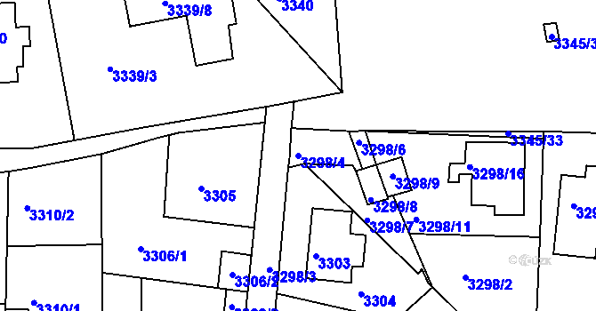 Parcela st. 3298/4 v KÚ Turnov, Katastrální mapa