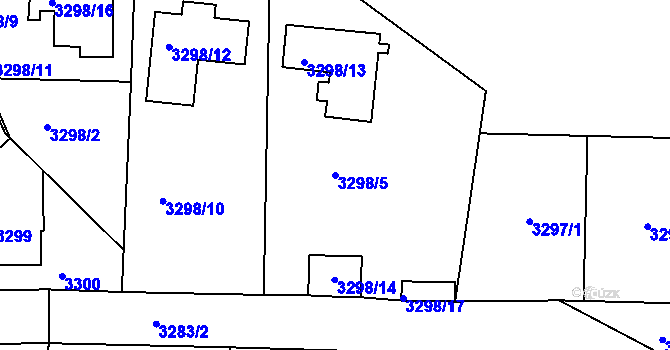 Parcela st. 3298/5 v KÚ Turnov, Katastrální mapa