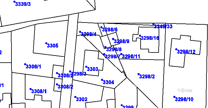 Parcela st. 3298/7 v KÚ Turnov, Katastrální mapa