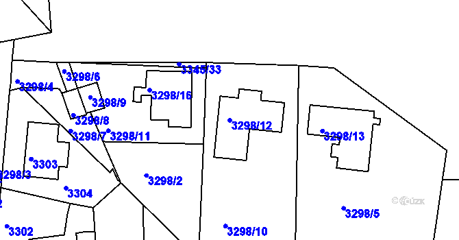 Parcela st. 3298/12 v KÚ Turnov, Katastrální mapa