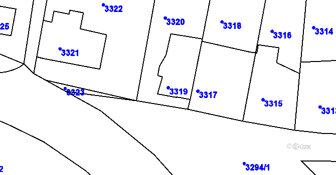 Parcela st. 3319 v KÚ Turnov, Katastrální mapa