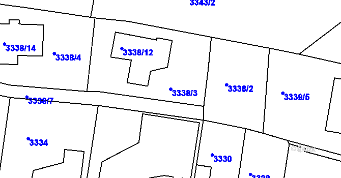 Parcela st. 3338/3 v KÚ Turnov, Katastrální mapa
