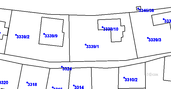 Parcela st. 3339/1 v KÚ Turnov, Katastrální mapa