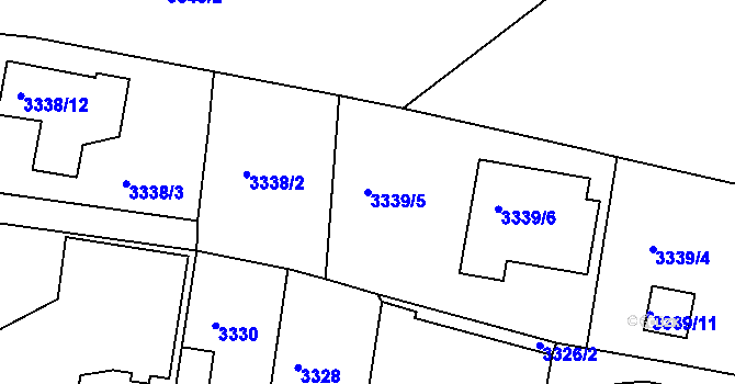 Parcela st. 3339/5 v KÚ Turnov, Katastrální mapa