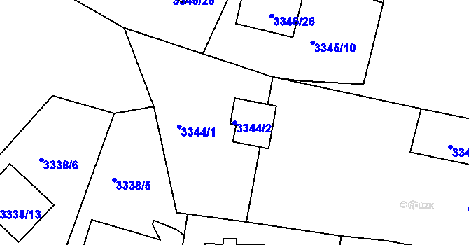Parcela st. 3344/2 v KÚ Turnov, Katastrální mapa