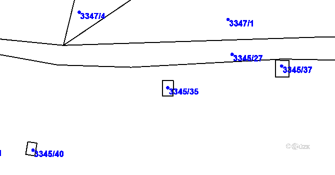 Parcela st. 3345/35 v KÚ Turnov, Katastrální mapa