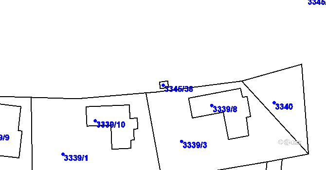 Parcela st. 3345/38 v KÚ Turnov, Katastrální mapa