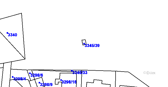 Parcela st. 3345/39 v KÚ Turnov, Katastrální mapa